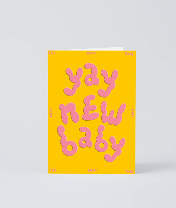 Grußkarte Geburt mit Prägung - „Yay New Baby“