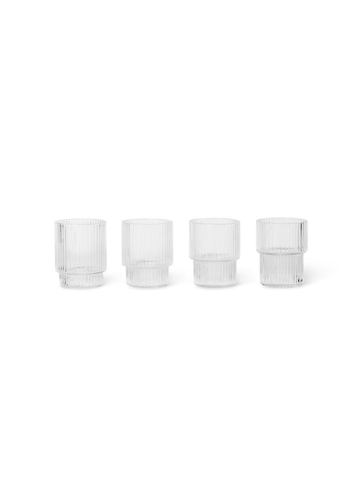 Ferm Living Ripple Shotgläser Transparent klein - 4er Set, Gläser