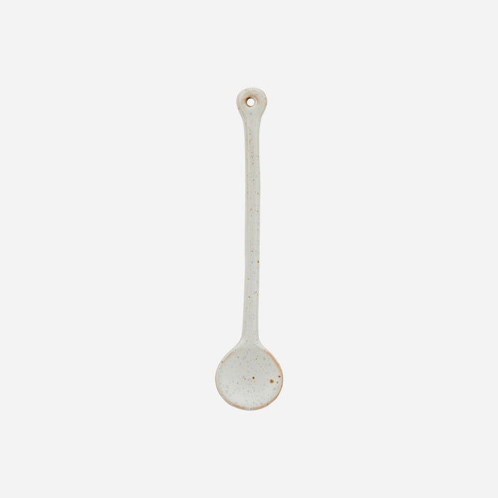 Teelöffel, Pion, Porzellan, grau / weiß