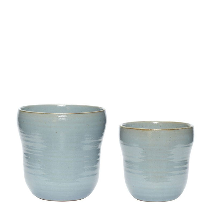 Care Blumentopf blau aus Keramik