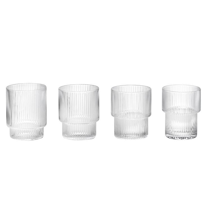 Ferm Living Ripple Gläser Transparent - 4er Set, Gläser