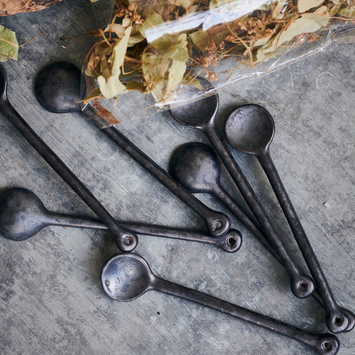 Teelöffel, Pion, Porzellan, schwarz/braun