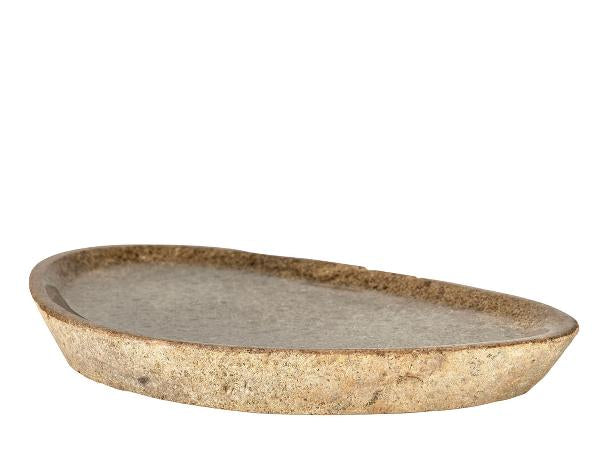Villa Collection Schale / Bark Platte Dia 40 x 6 cm aus Natur-Flussstein