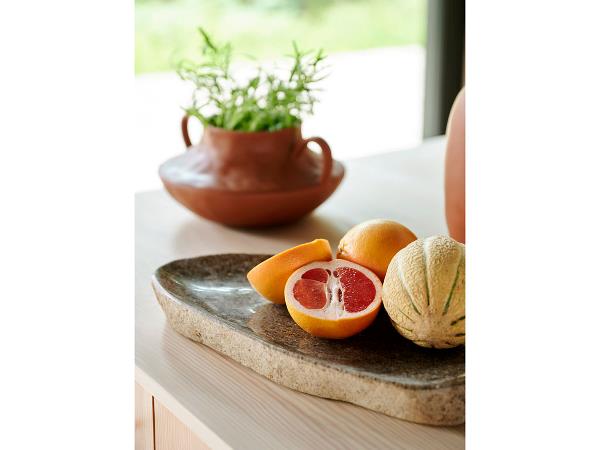 Villa Collection Schale / Bark Platte Dia 40 x 6 cm aus Natur-Flussstein