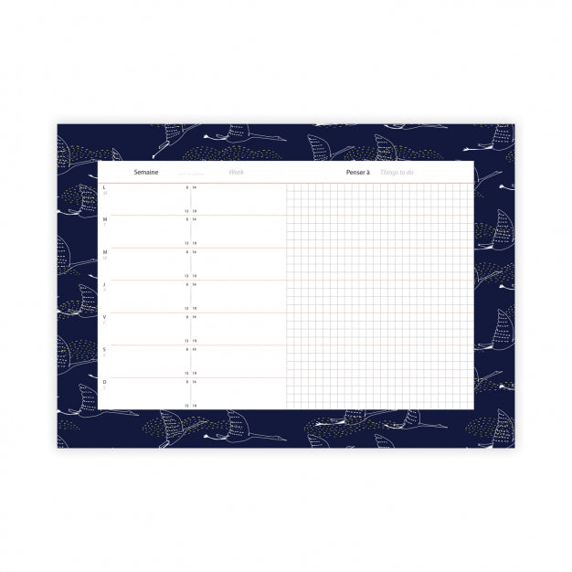 monsieur papier weekly planner vol de nuit